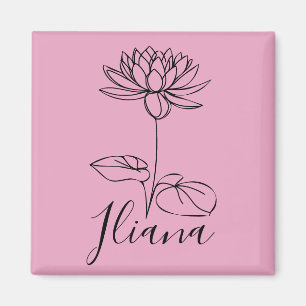 Custom July Water Lily Birth Flower Gift for Birth Magnet
