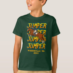 Custom Jumper Horse Event or Location Date Name T-Shirt