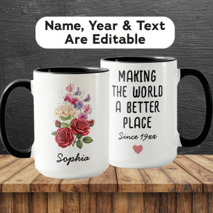 Custom June Birth Flower - Personalised Name Mug