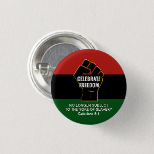 Custom Juneteeth CELEBRATE FREEDOM  3 Cm Round Badge