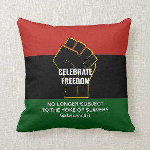 Custom Juneteeth CELEBRATE FREEDOM Cushion