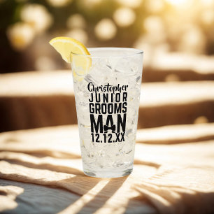 Custom Junior Groomsman Name Keepsake Glass