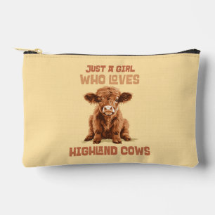 Custom Just a girl who loves Highland Cows Accessory Pouch