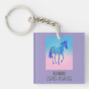 custom Just a girl who loves horses  Key Ring