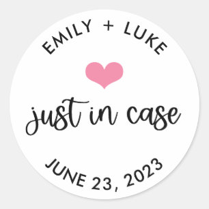 Custom Just in Case Wedding Recovery Kit  Classic Round Sticker