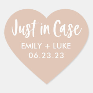 Custom Just in Case Wedding Recovery Kit Heart Sticker
