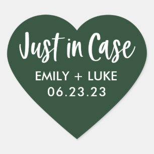 Custom Just in Case Wedding Recovery Kit  Heart Sticker