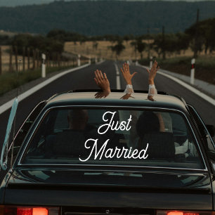 Custom Just Married Car Wedding Banner  Window Cling