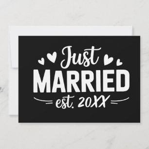 Custom Just Married Est Wedding Party Wife Husband Invitation