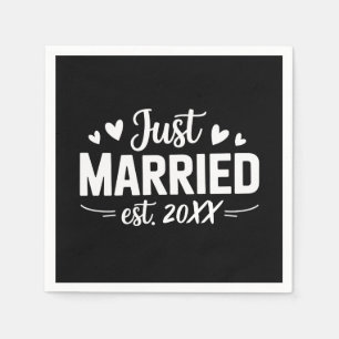 Custom Just Married Est Wedding Party Wife Husband Napkin