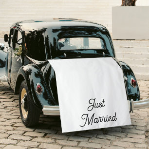 Custom Just Married Fabric Car Wedding Banner Sign Tapestry