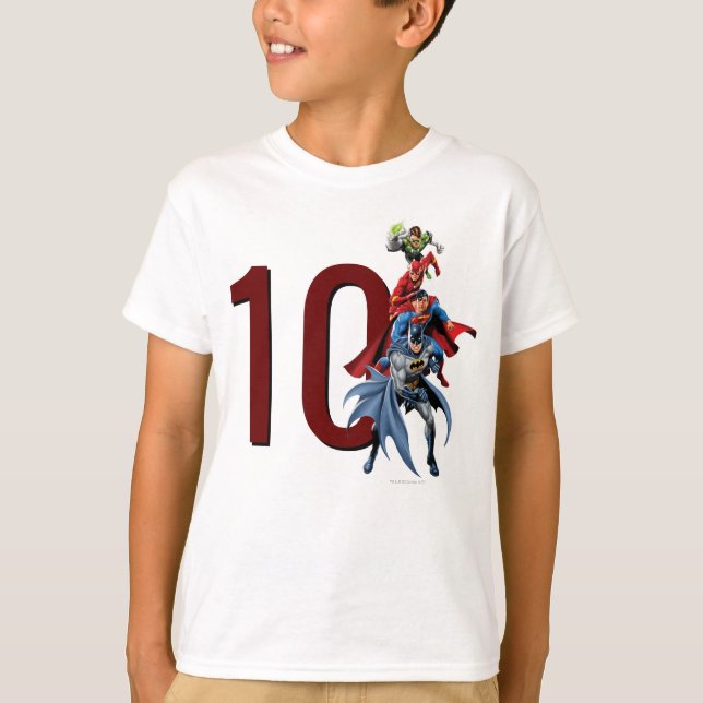 Custom Justice League Birthday T-Shirt (Front)