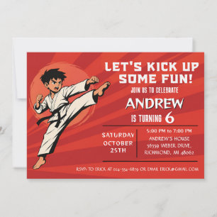 Custom Karate Birthday Party Invitation
