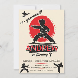Custom karate birthday Warrior  Invitation