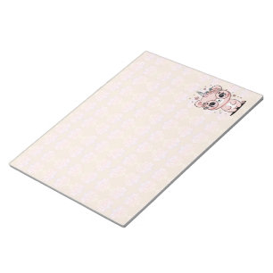 Custom Kawaii Unicorn Bear Face Floral Glasses Notepad