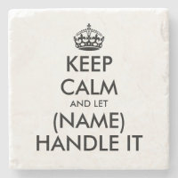 Custom keep calm funny marble stone coaster gift