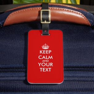 Custom Keep calm luggage tag   Customisable design