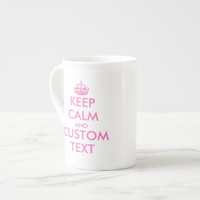 Custom Keep calm pink bone china speciality mug (Front Left)