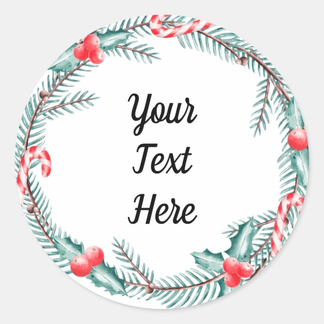 Custom Keepsake Christmas Classic Round Sticker (Front)
