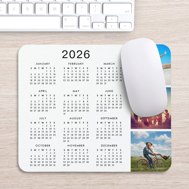 Custom Keepsake Memory Photo Collage 2026 Calendar Mouse Mat (Creator Uploaded)