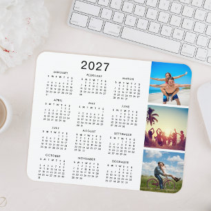 Custom Keepsake Memory Photo Collage 2027 Calendar Mouse Mat