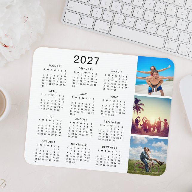 Custom Keepsake Memory Photo Collage 2027 Calendar Mouse Mat (Creator Uploaded)