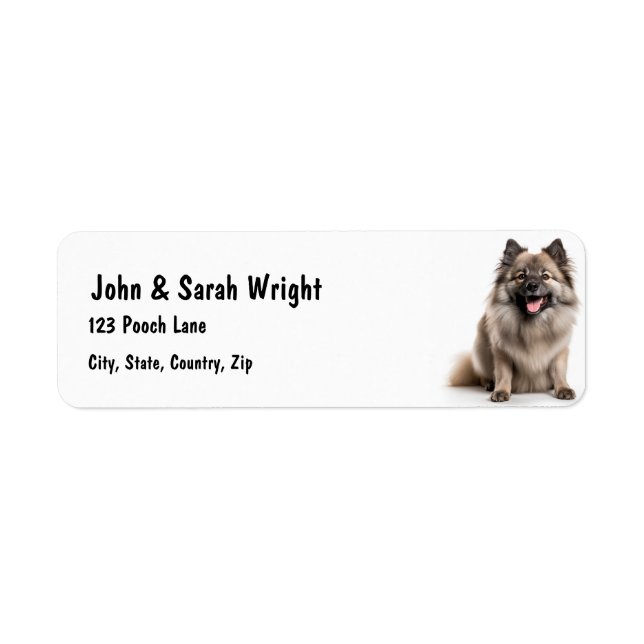 Custom Keeshond  Dog Address Label (Front)