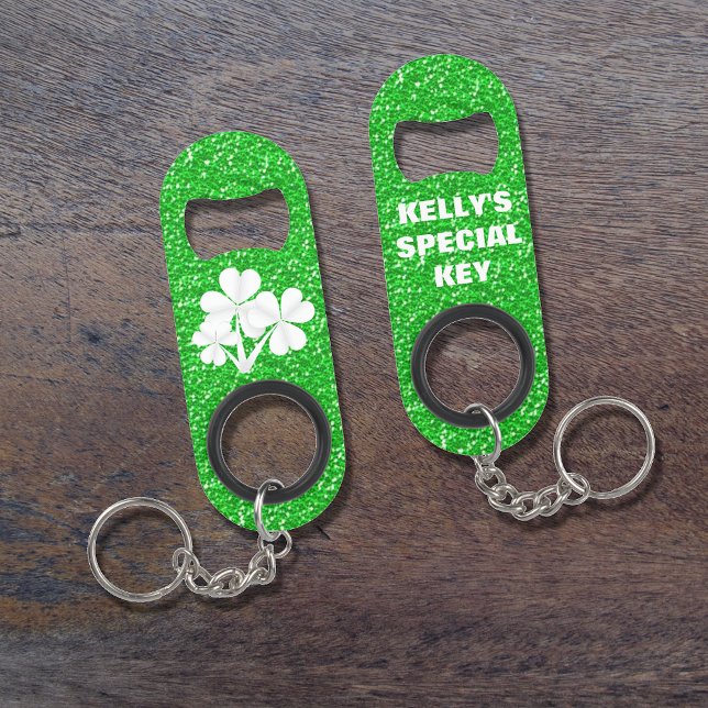 Custom•Kelly Green Glitter White Shamrocks (Creator Uploaded)