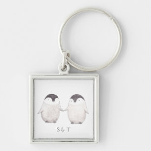 Custom Key Chain Personalised Penguins Key Chain
