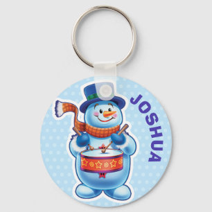 Custom Key Ring Christmas Snowman characters.