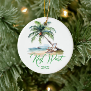 Custom Key West Beach  Ceramic Tree Decoration