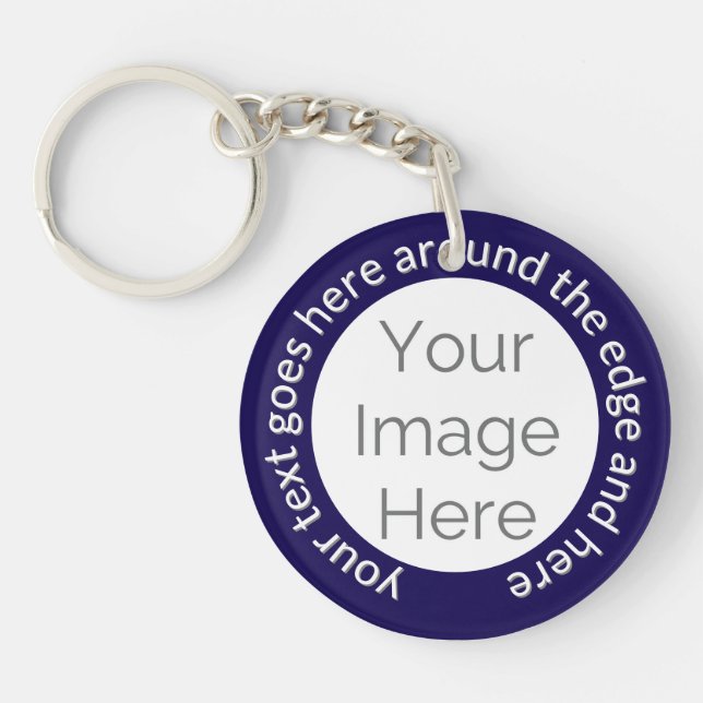 Custom Keychain, Create Your Own Photo and text Key Ring (Front)
