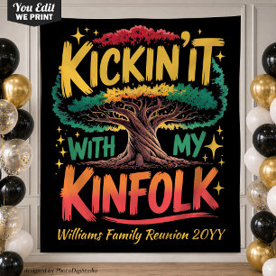 Custom Kickin it With My Kinfolk Family Reunion Tapestry