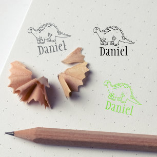 Custom Kid Dino Signature Rubber Stamp
