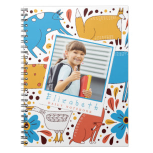 Custom Kid Name & Photo Animal Notebook