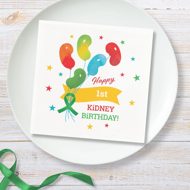 Custom Kidney Transplant Birthday Napkin (Creator Uploaded)