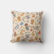 Custom Kids Activity Homeschooling Pillow Beigh