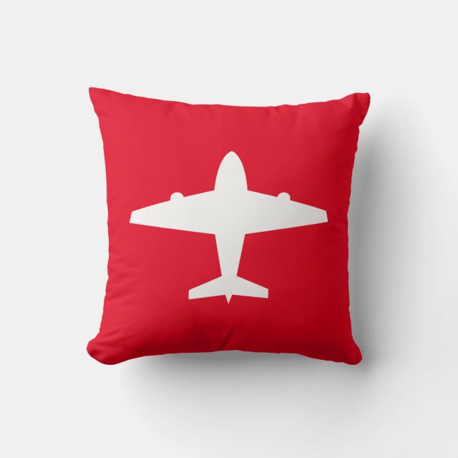 Custom Kids' Aeroplane Throw Pillow (Front)