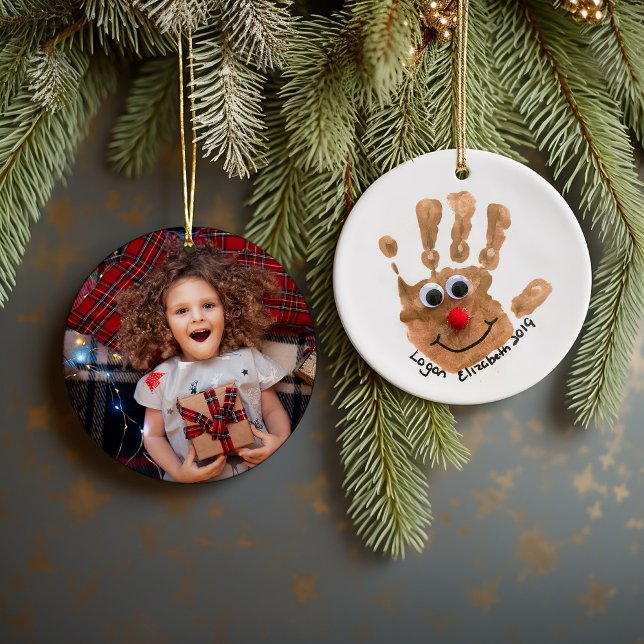 Custom Kids' Art and Photo Keepsake Ceramic Tree Decoration (Creator Uploaded)