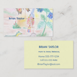 Custom Kids Artwork, Nutcracker toy, butterfly, Business Card