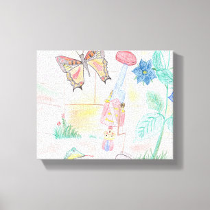 Custom Kids Artwork, Nutcracker toy, butterfly, Canvas Print
