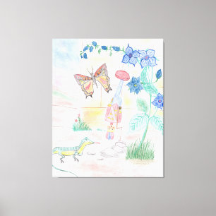 Custom Kids Artwork, Nutcracker toy, butterfly, Canvas Print