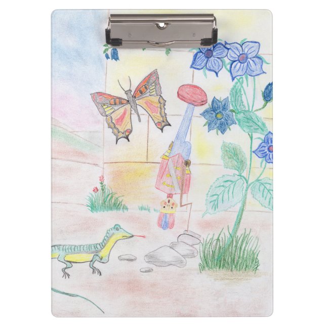 Custom Kids Artwork, Nutcracker toy, butterfly,  Clipboard (Front)