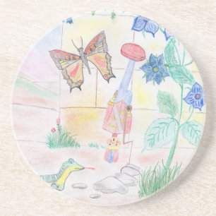 Custom Kids Artwork, Nutcracker toy, butterfly, Coaster
