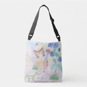 Custom Kids Artwork, Nutcracker toy, butterfly,  Crossbody Bag