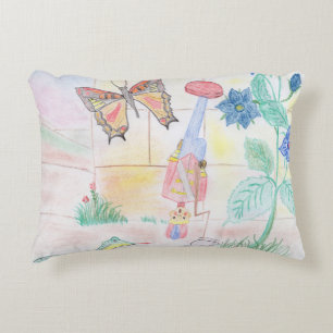 Custom Kids Artwork, Nutcracker toy, butterfly,  Decorative Cushion
