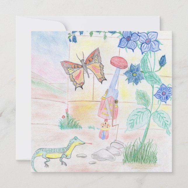 Custom Kids Artwork, Nutcracker toy, butterfly,  Invitation (Front)