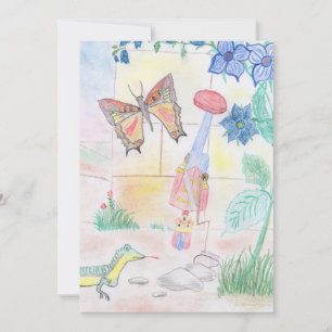 Custom Kids Artwork, Nutcracker toy, butterfly, Invitation
