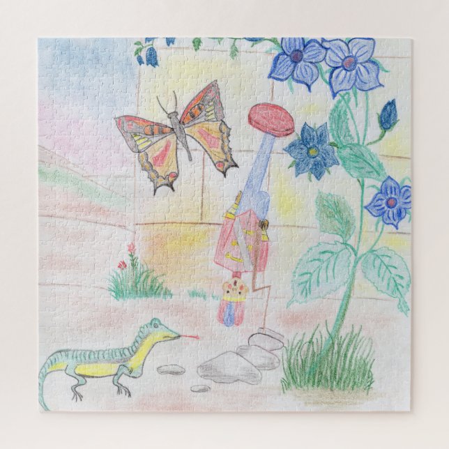 Custom Kids Artwork, Nutcracker toy, butterfly,  Jigsaw Puzzle (Vertical)