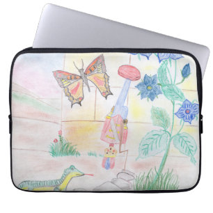 Custom Kids Artwork, Nutcracker toy, butterfly, Laptop Sleeve
